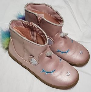 Cat & Jack Pink Unicorn Boots Girls Size 1